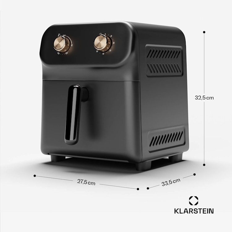 AeroCrisp 6 Heißluftfritteuse, 1700 W, 6 Liter, Drehknöpfe Analog | 6 Ltr | Schwarz