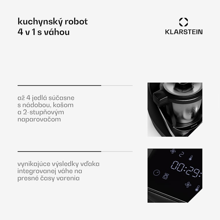 Aria Smart, kuchynský robot, 1700 W, 3,3 l, ovládanie cez aplikáciu, parný nástavec
