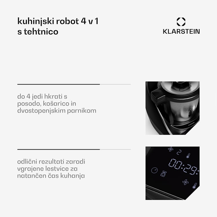 Aria Smart, kuhinjski robot, 1700 W, 3,3 l, aplikacijski nadzor, nastavek za paro