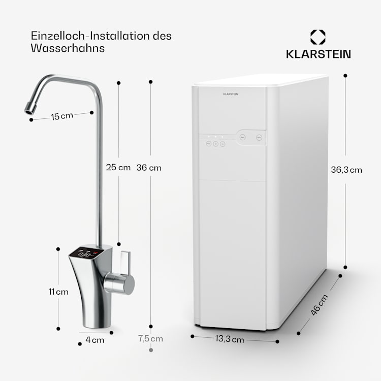 PureFina 400 Wasserfiltersystem Umkehrosmose 400 GPD 1500 L/d