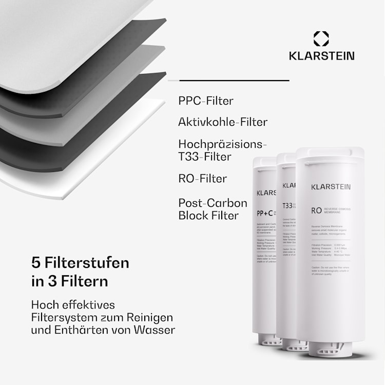 PureFina 400 Wasserfiltersystem Umkehrosmose 400 GPD 1500 L/d