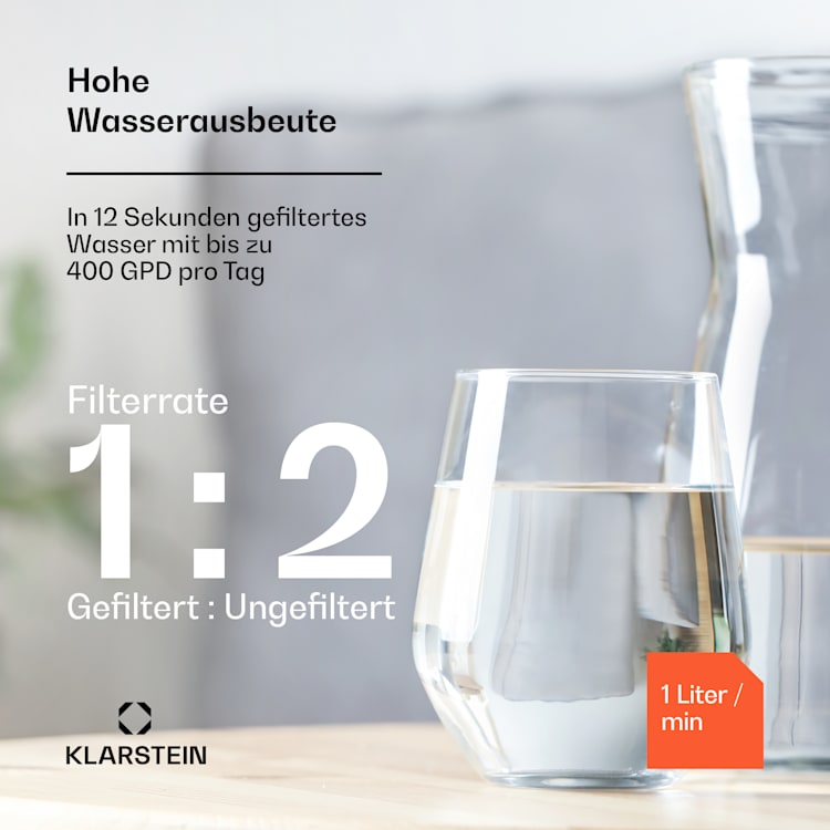 PureFina 400 Wasserfiltersystem Umkehrosmose 400 GPD 1500 L/d
