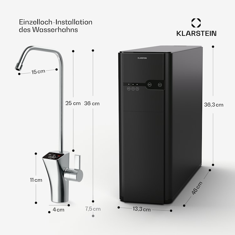 PureFina 400 Wasserfiltersystem Umkehrosmose 400 GPD 1500 L/d