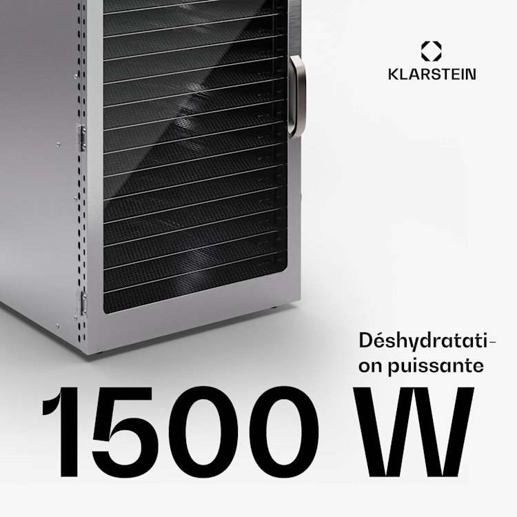 Captain Jerky 160 deshidratador 1500W 30-90 °C temporizador 24h acero inoxidable 16 bandejas