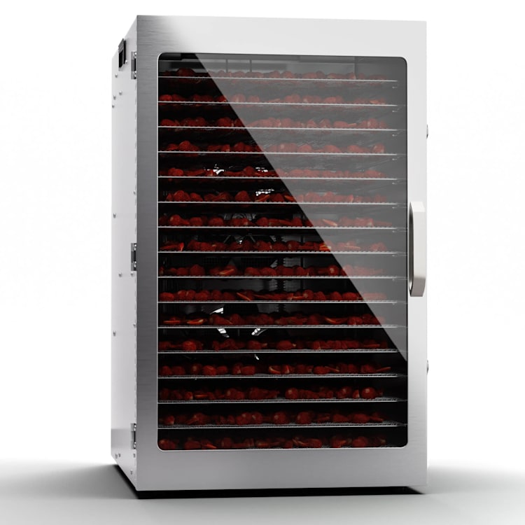 Captain Jerky 160 deshidratador 1500W 30-90 °C temporizador 24h acero inoxidable 16 bandejas