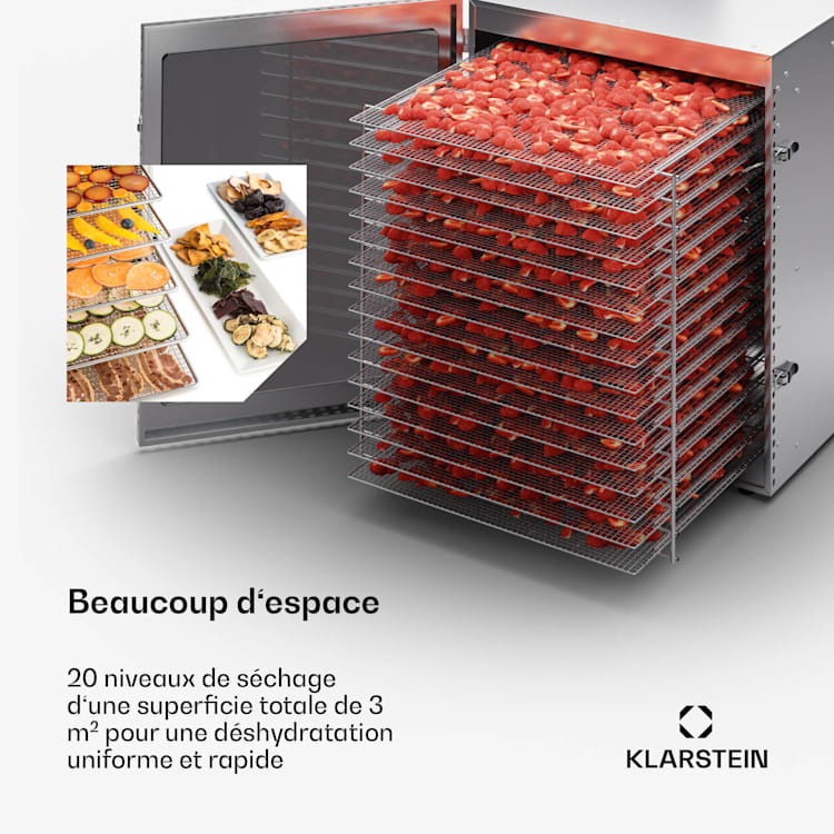 Captain Jerky 200 voedseldroger 2000 W 30-90 °C 24h-timer rvs 20 stages