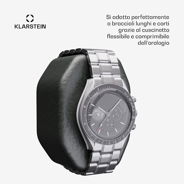Brienz 2 - Caricatore per orologi, 2 orologi, 4 modalità, look effetto legno, illuminazione interna blu, vano portagioielli 2 orologi con scomparto per gioielli | Noce