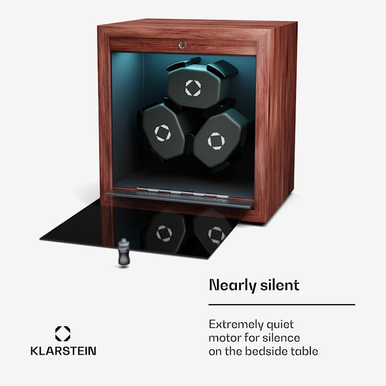 Brienz 3 watch winder, 3 watches, 4 modes, wood look, blue interior lighting 3 watches | Walnut