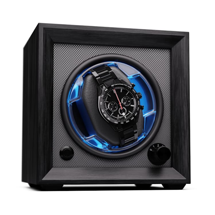 Brienz 1 watch winder, 1 watch, 4 modes, wood look, blue interior lighting 1 watch | Anthracite