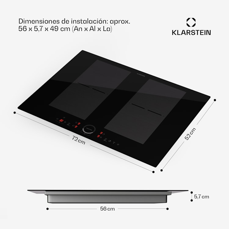 Delicatessa 70 Flex Placa de inducción encastrable 4 zonas 7000 W Vitrocerámica Flex | 70 cm | Negro