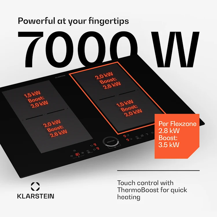 Delicatessa 70 Flex built-in hob induction 4 zones 7000 W glass ceramic Flex | 70 cm | Black