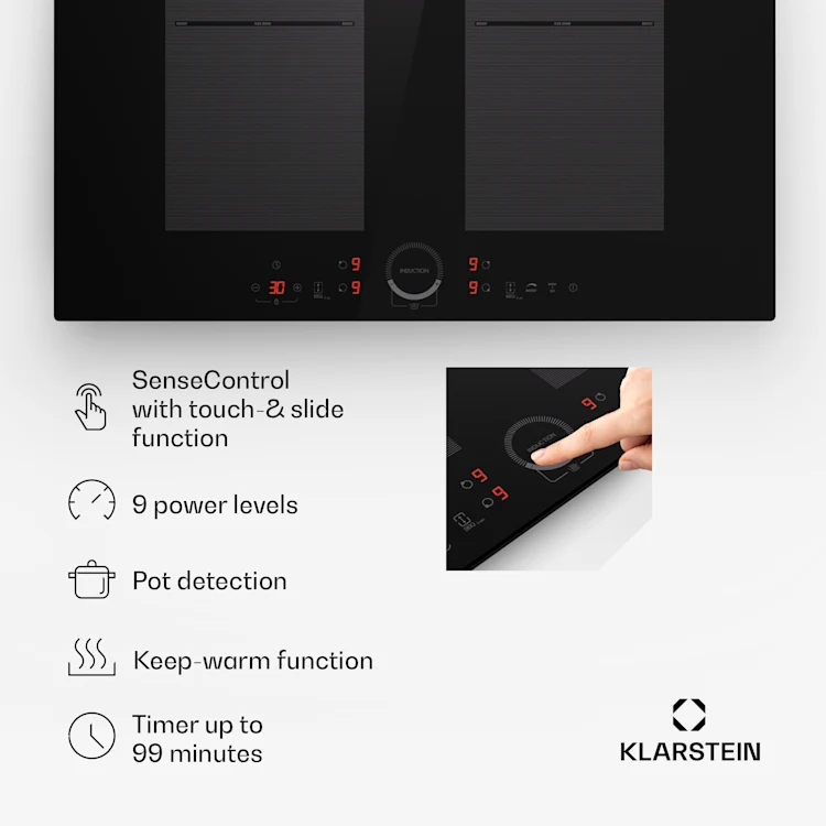Delicatessa 70 Flex built-in hob induction 4 zones 7000 W glass ceramic Flex | 70 cm | Black