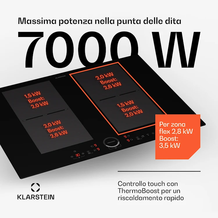 Delicatessa 70 Flex built-in hob induction 4 zones 7000 W glass ceramic Flex | 70 cm | Black