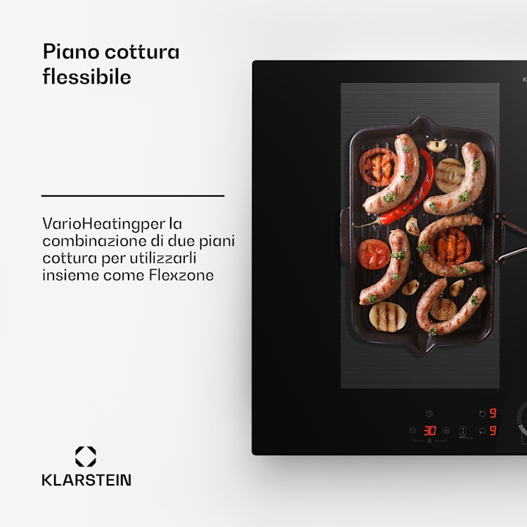 Delicatessa 70 Hybrid - Piano cottura a induzione da incasso, autonomo, 4 zone, 7000 W, vetroceramica Hybrid | 70 cm | Nero