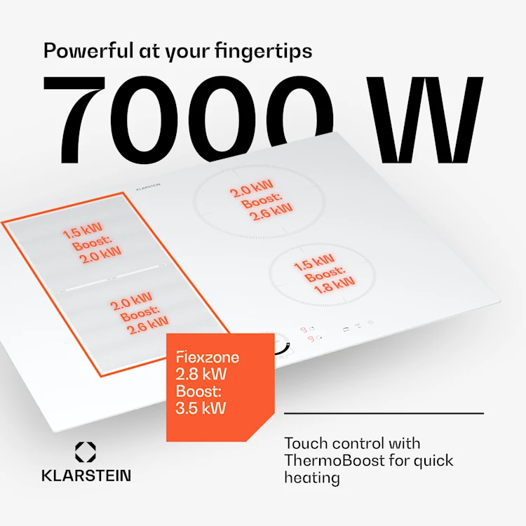 Delicatessa 70 Hybrid built-in hob induction 4 zones 7000 W glass ceramic Hybrid | 70 cm | White