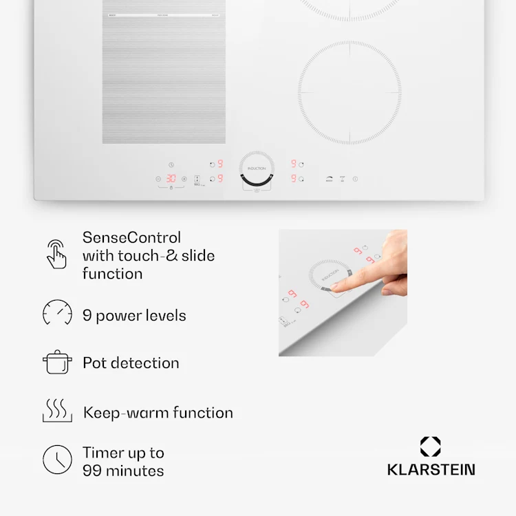 Delicatessa 70 Hybrid built-in hob induction 4 zones 7000 W glass ceramic Hybrid | 70 cm | White