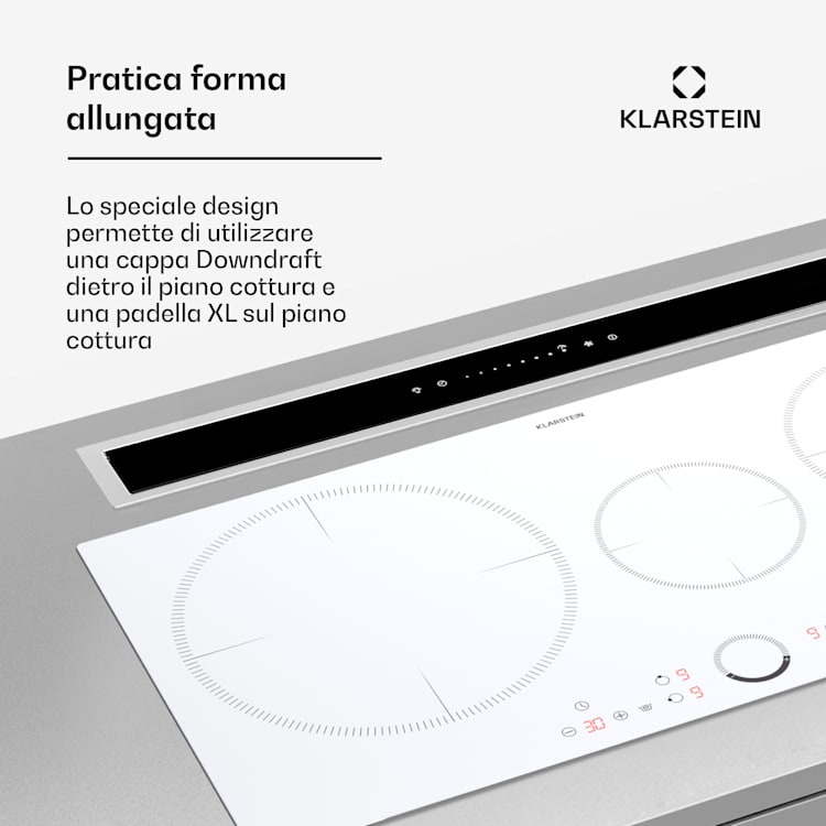 Delicatessa 80 - Piano cottura a induzione da incasso, 3 zone, 6000 W, zona XL, vetroceramica Standard | 80 cm | Bianco