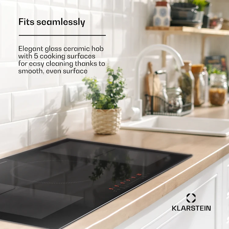 Delicatessa 90 Hybrid Prime built-in induction hob 5 zones 7200W self-sufficient Hybrid | 90 cm | Black