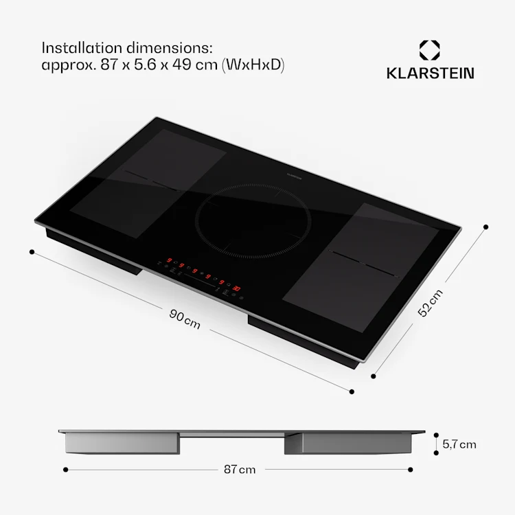 Delicatessa 90 Hybrid Prime built-in induction hob 5 zones 7200W self-sufficient Hybrid | 90 cm | Black