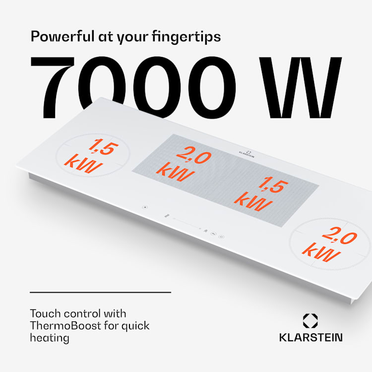 Delicatessa 90 Slim Hybride inductiekookplaat 4-zone flexzone 7000 W vermogen thermo boost warmhoudfunctie
