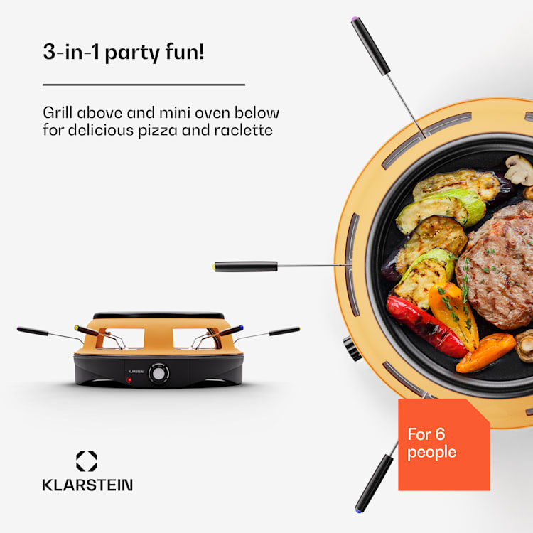 Marinara, pec na pizzu 3 v 1, gril, raclette, 1200 W, 6 zvedáků na pizzu