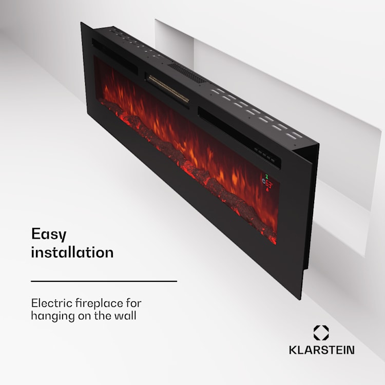 Galeras 178, električni stenski kamin, 1800 W, LED 178 x 47 x 13 cm | Črna