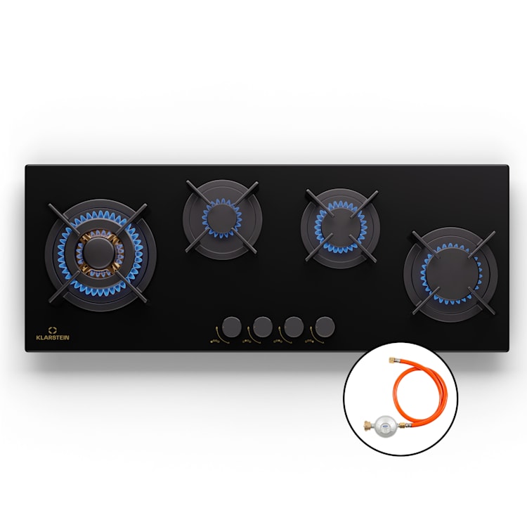 Klarstein Goldflame 4 Slim table de cuisson à gaz 4 feux acier inoxydable