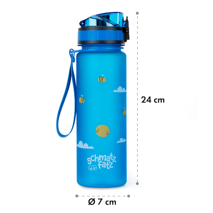 schmatzfatz Trinkflasche Sportflasche 500 ml 24 cm Tritan 500 ml | Blue Bees