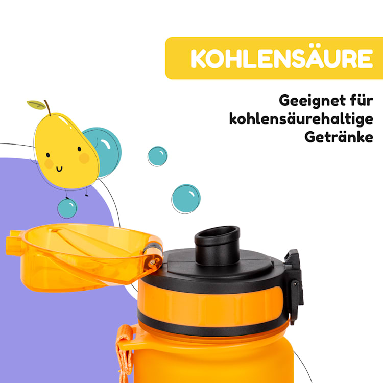 schmatzfatz Trinkflasche Sportflasche 500 ml 24 cm Tritan 500 ml | Orange Forest