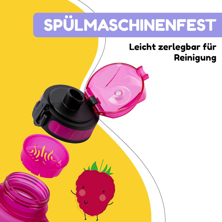 schmatzfatz Trinkflasche Sportflasche 500 ml 24 cm Tritan 500 ml | Purple Sun