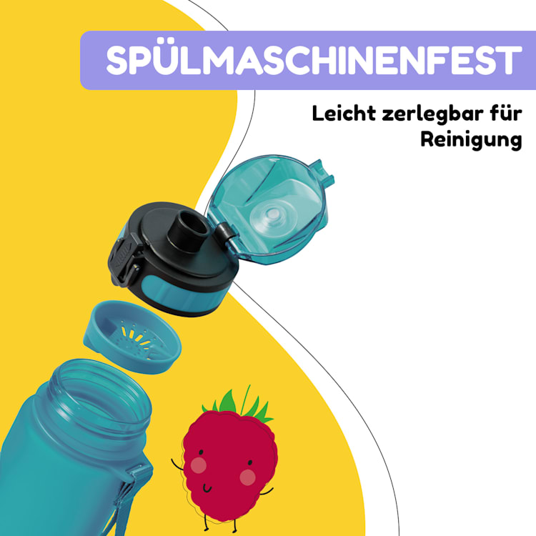 schmatzfatz Trinkflasche Sportflasche 500 ml 24 cm Tritan 500 ml | Petrol