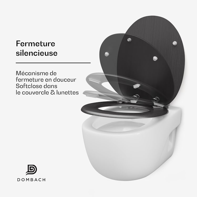 Siena Abattant WC en forme de O à fermeture douce antibactérien