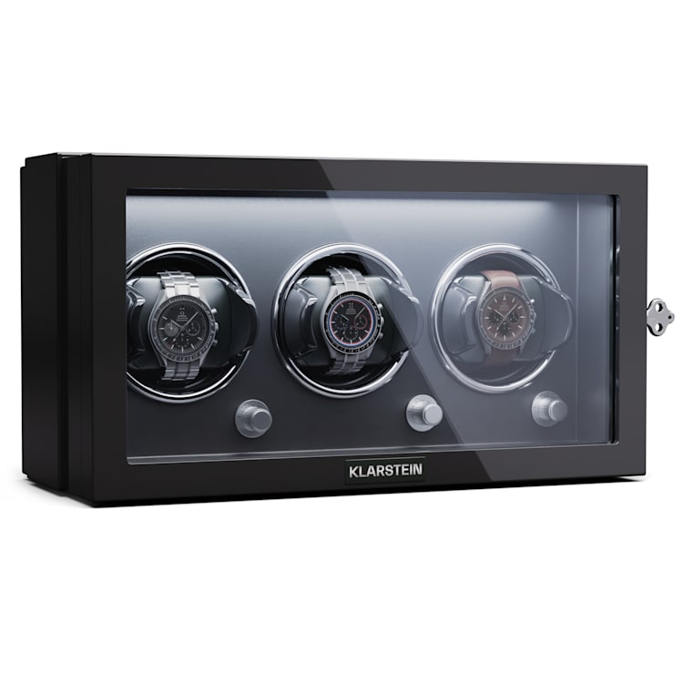 Sarthe 3 horlogebeweger 3 horloges 4 rotatiemodi ledverlichting slot 3 klokken | Zwart
