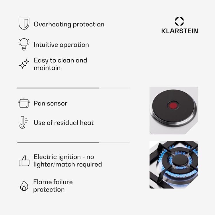 Klarstein MultiChef 5 hot plate electric and gas hob 5 cooking zones 4