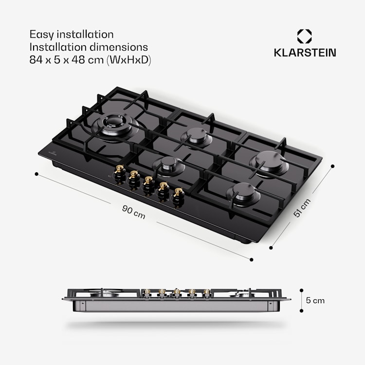 <p>Klarstein Victoria Chef Edition Table de cuisson gaz 5 zones avec 5 feux</p>