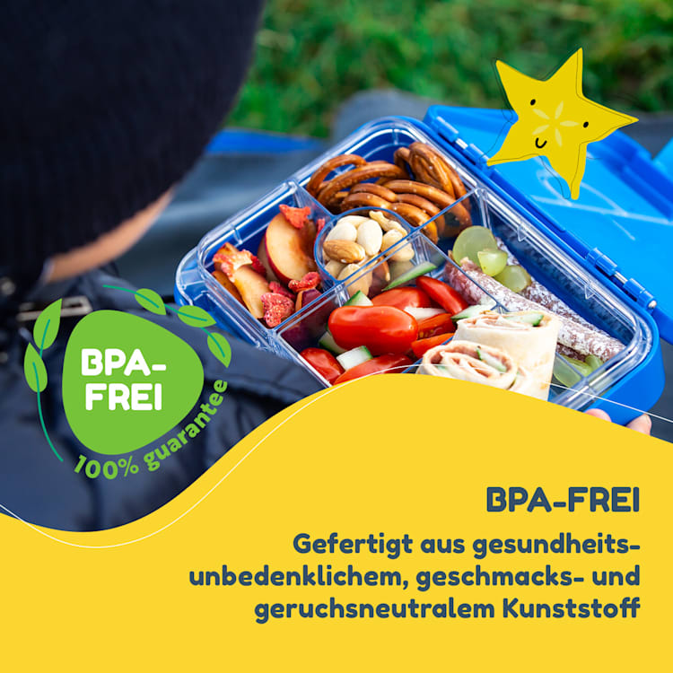 schmatzfatz junior Lunchbox 6 Fächer 21,3 x 15 x 4,5 cm (BxHxT) Blau