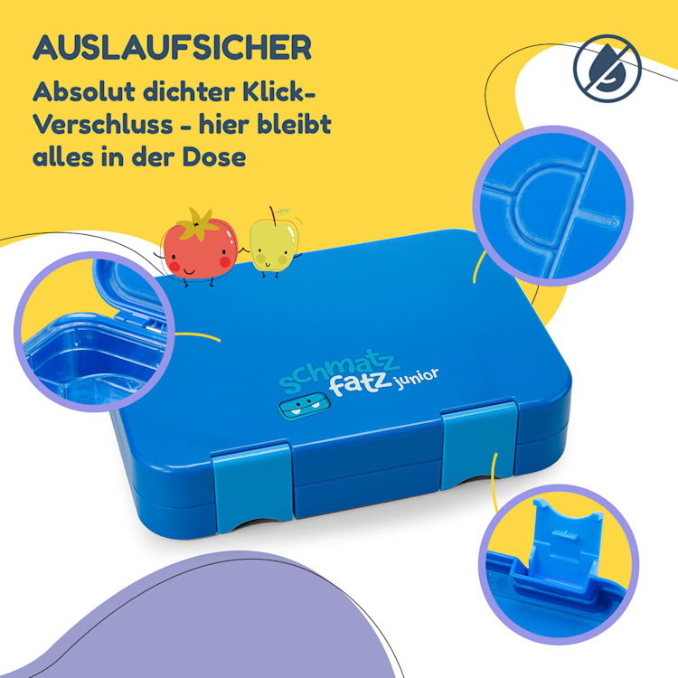 schmatzfatz junior Lunchbox 6 Fächer 21,3 x 15 x 4,5 cm (BxHxT) Blau