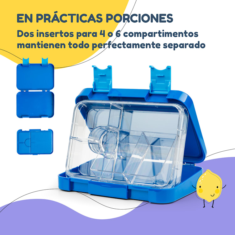 Fiambrera junior 6 compartimentos schmatzfatz 21,3 x 15 x 4,5 cm (AnxAlxP) Azul