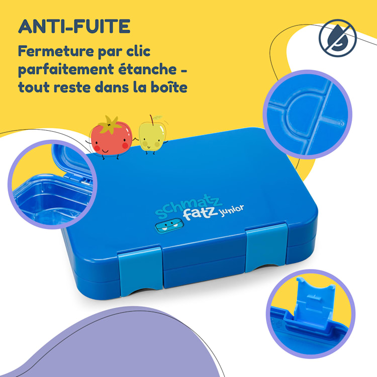 Lunchbox schmatzfatz junior 6 compartiments 21,3 x 15 x 4,5 cm (LxHxP) Bleu