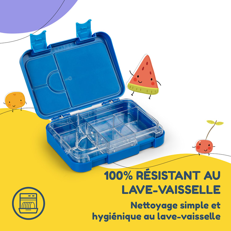 Lunchbox schmatzfatz junior 6 compartiments 21,3 x 15 x 4,5 cm (LxHxP) Bleu