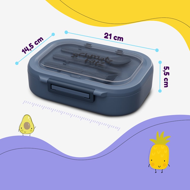 Bunko lounasrasia 3 lokeroa sis. 3-osaisen aterinsetin 21 x 14,5 x 5,5 cm  Sininen