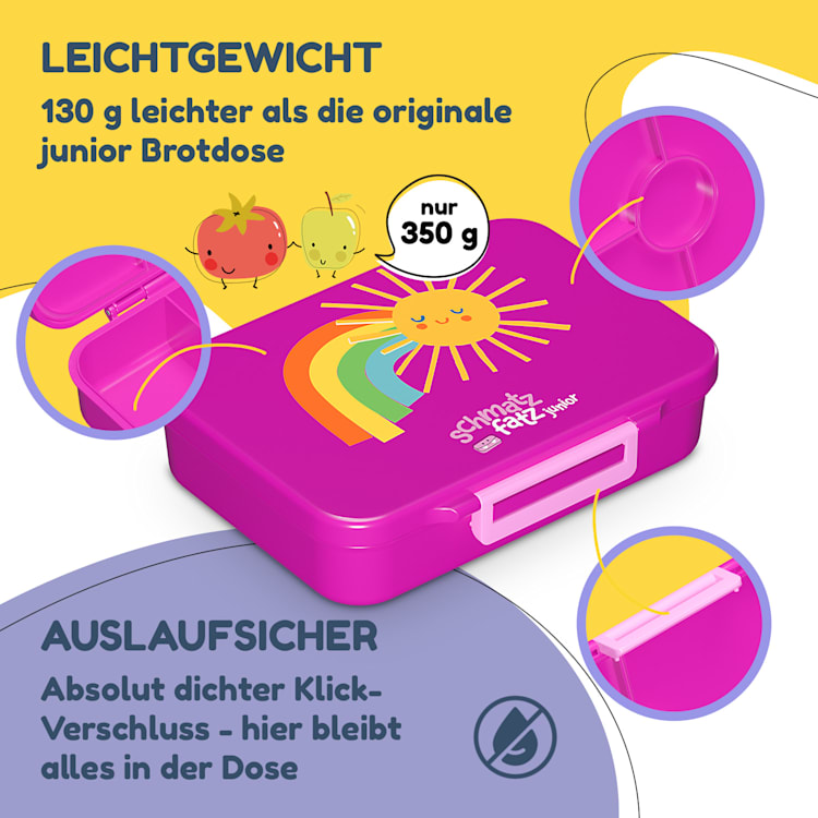 schmatzfatz by Klarstein Lite Lunchbox 6 Fächer 20,8x4,5x15 cm BPA-frei Tritan Purple Sun