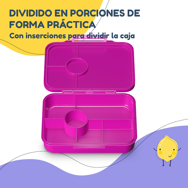 schmatzfatz by Lite Fiambrera 6 compartimentos 20,8 x 4,5 x 15 cm (ancho x alto x fondo) Sin BPA Tritán superligero Purple Sun