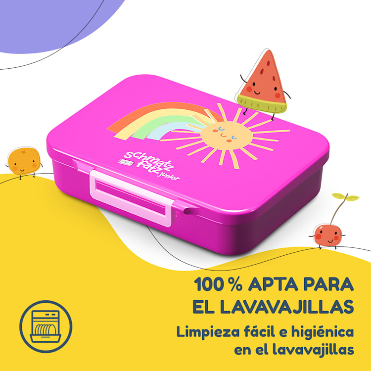 schmatzfatz by Lite Fiambrera 6 compartimentos 20,8 x 4,5 x 15 cm (ancho x alto x fondo) Sin BPA Tritán superligero Purple Sun