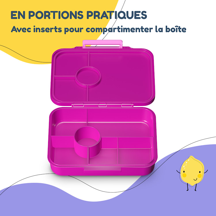 schmatzfatz by Lite lunchbox 6 vakken 20,8 x 4,5 x 15 cm (BxHxD) BPA-vrij extra licht Tritan Purple Sun