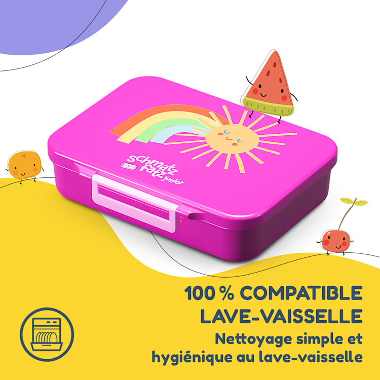 schmatzfatz by Lite lunchbox 6 vakken 20,8 x 4,5 x 15 cm (BxHxD) BPA-vrij extra licht Tritan Purple Sun