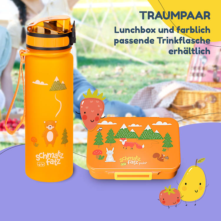 schmatzfatz by Klarstein Lite Lunchbox 6 Fächer 20,8x4,5x15 cm BPA-frei Tritan Orange Forest