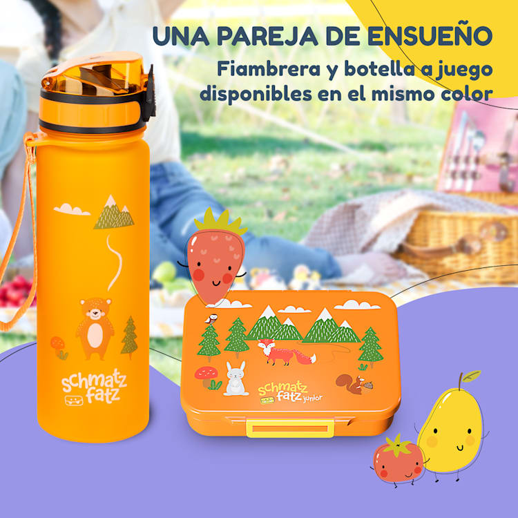 schmatzfatz by Lite Fiambrera 6 compartimentos 20,8 x 4,5 x 15 cm (ancho x alto x fondo) Sin BPA Tritán superligero Orange Forest