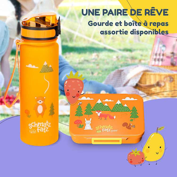 schmatzfatz by Lite Boîte à repas 6 compartiments 20,8 x 4,5 x 15 cm (LxHxP) Tritan extra léger sans BPA Orange Forest