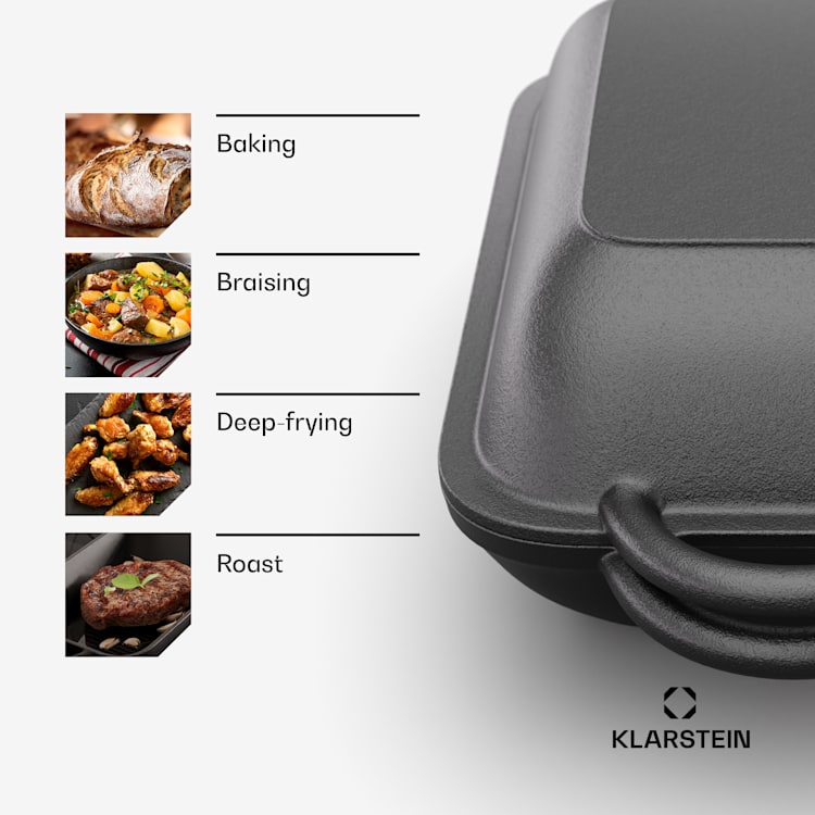 Longhorn, vas de pâine din fontă, 4,6 l, pentru interior, exterior, pentru toate tipurile de sobe